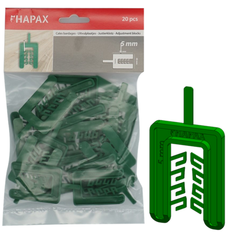 HAPAX uitvulplaatjes | 5mm groen | zak 20 stuks